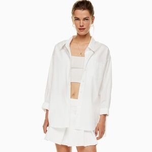 Aritzia Wilfred Women's Relaxed Fit Button Down Dress Shirt Size XS White